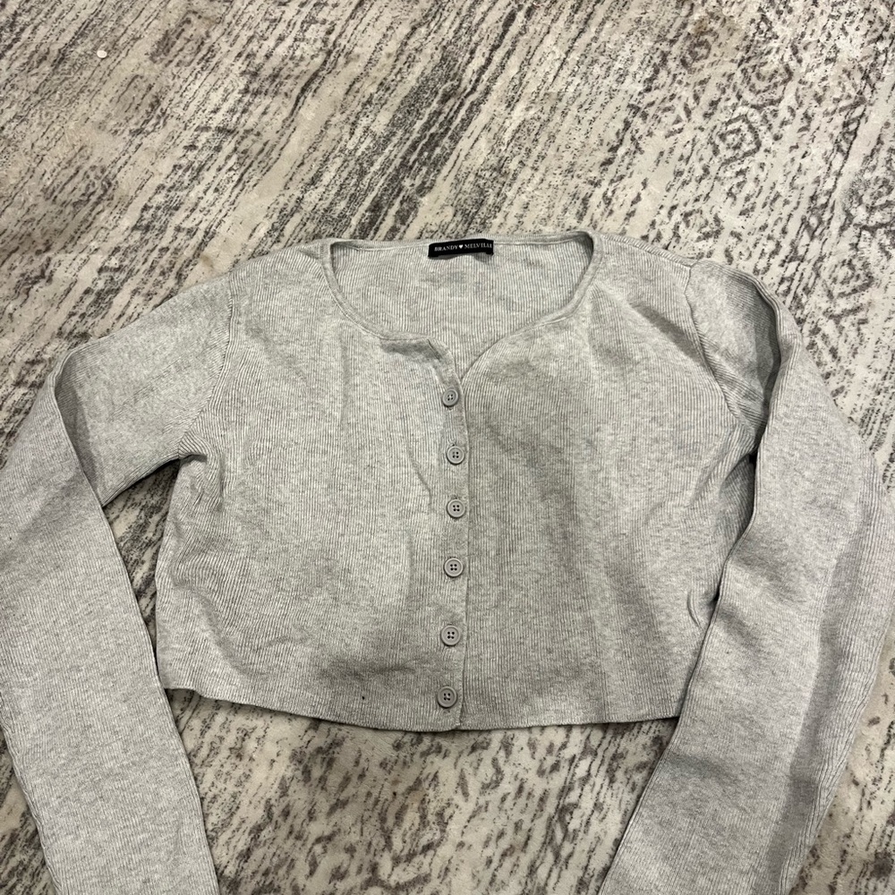 Brandy Melville Light Gray Knit Top